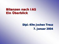 Bilanzen nach IAS Ein Überblick - Dipl.-Kfm. Jochen Treuz