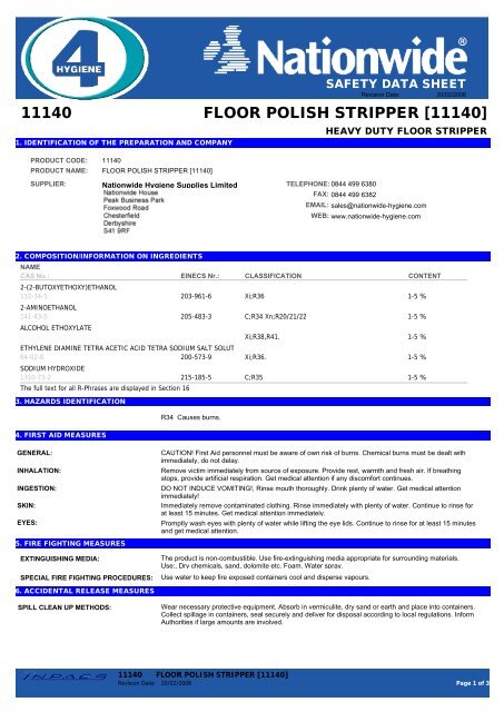 11140 FLOOR POLISH STRIPPER [11140]