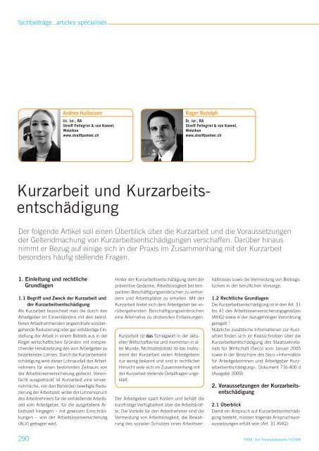 Kurzarbeit und KurzarbeitsentschÃ¤digung - Trex