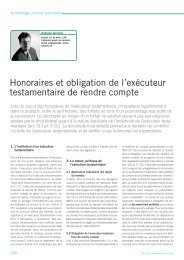 Andreas Jermann: Honoraires et obligation de l'exÃ©cuteur ... - Trex