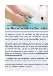 Ways to Wash Clothing: