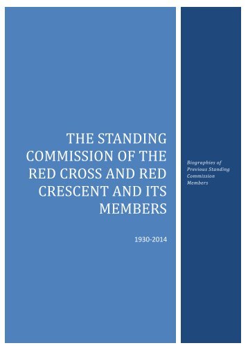 THE STANDING COMMISSION OF THE RED CROSS AND RED CRESCENT AND ITS MEMBERS