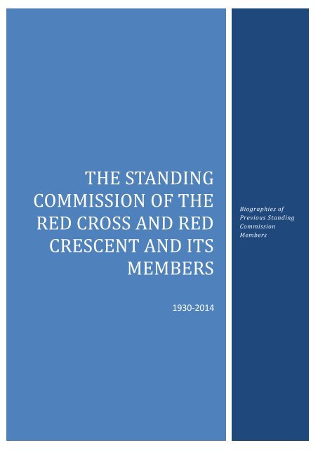 THE STANDING COMMISSION OF THE RED CROSS AND RED CRESCENT AND ITS MEMBERS