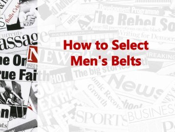 How to Select Men's Belts