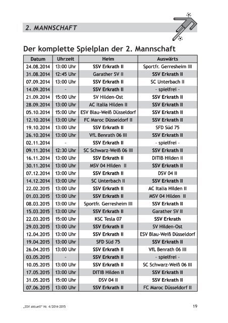 SSV Aktuell Nummer 4 Saison 2014/2015