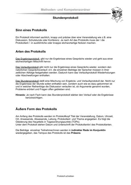 Stundenprotokoll - Tilman-Riemenschneider-Gymnasium Osterode ...