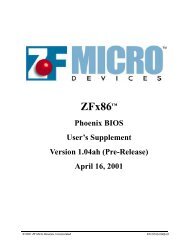 MachZ Phoenix BIOS User's Manual Supplement - Tri-M Systems Inc.