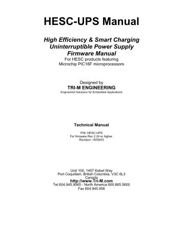 HESC-UPS Manual - Tri-M Systems Inc.