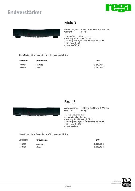 UVP Preisliste 02/12