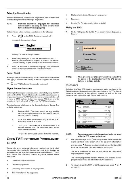 Operators manual for the 645 decode - UEC Technologies