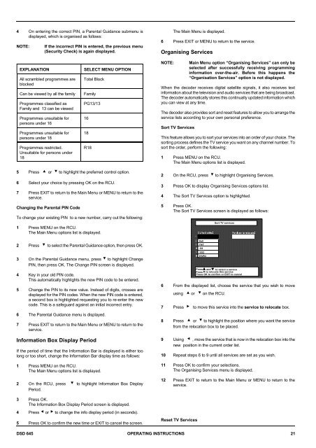 Operators manual for the 645 decode - UEC Technologies