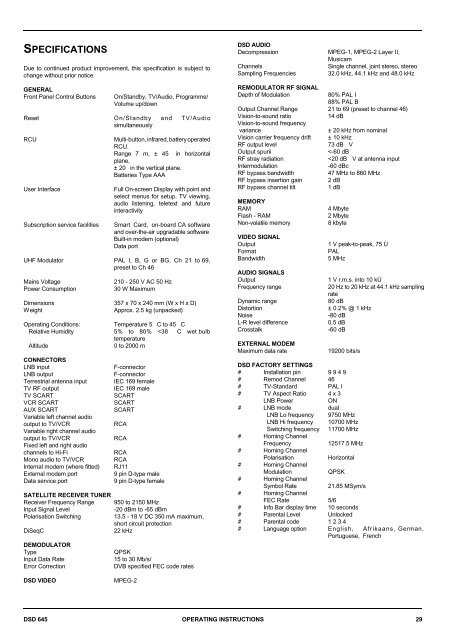 Operators manual for the 645 decode - UEC Technologies