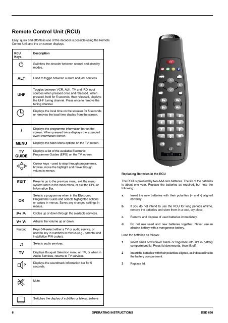 Operators manual for the 660 decoder - UEC Technologies