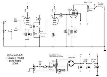 Gibson GA-5 Reissue model schematic 2004 - The Blue Guitar