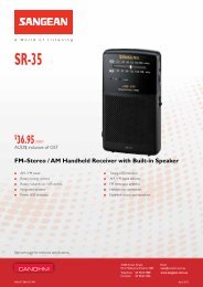 Information on Sangean Analogue Digital Pocket Radio SR-35