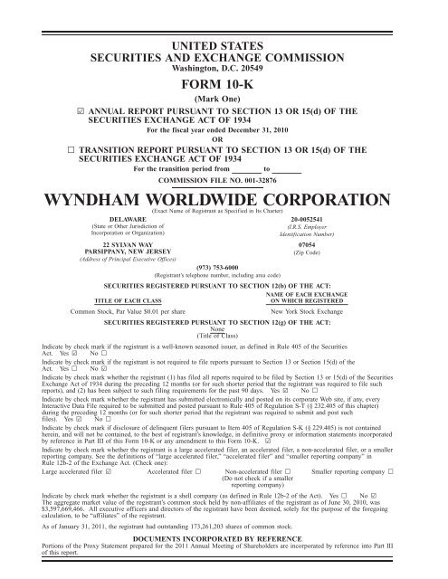 WYNDHAM WORLDWIDE CORPORATION