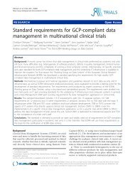 Standard requirements for GCP-compliant data management in - Trials