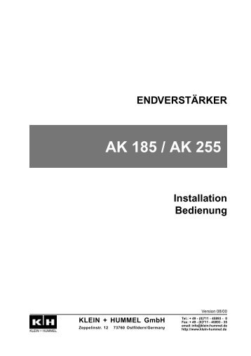 auch AK 185 - Klein + Hummel