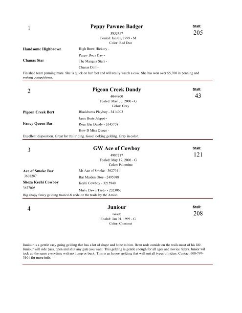 Report to create pdf 2 column - Simon Horse Company