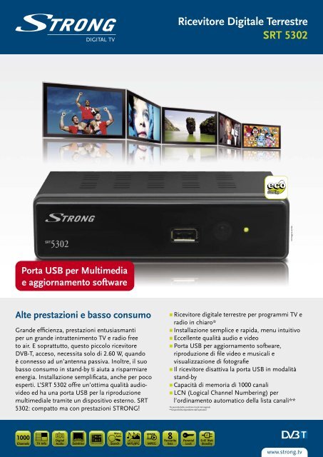 SQUADO Ricevitore Digitale Terrestre DVB-T2 HD 1080p Con Uscita - 6