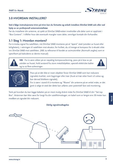 Digital parabolantenne med integrert LNB SlimSat SA60 - STRONG ...