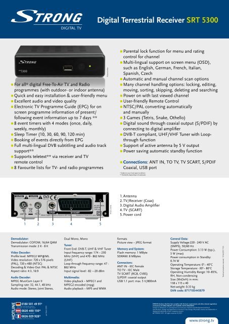 Digital Terrestrial Receiver SRT 5300 - STRONG Digital TV