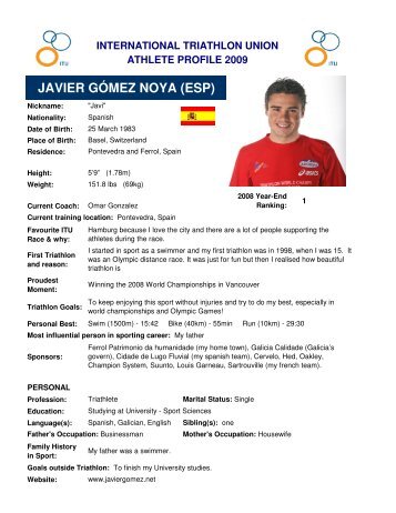 Javier Gomez profile - International Triathlon Union