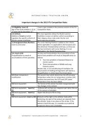 2013 ITU Competition rules - International Triathlon Union