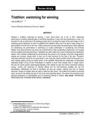 Triathlon: swimming for winning