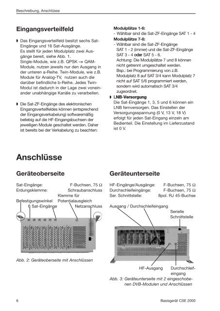 Betriebsanleitung BasisgerÃ¤t CSE 2000 - Triax