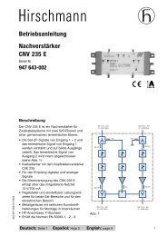 Betriebsanleitung NachverstÃ¤rker CNV 235 E - Triax