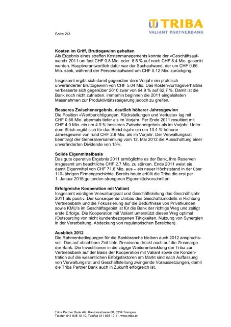 Medienmitteilung 17.04.2012 (PDF, 67.2 KB) - Triba Partner Bank