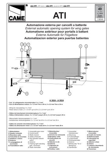 Automazione esterna per cancelli a battente External ... - Tribpt