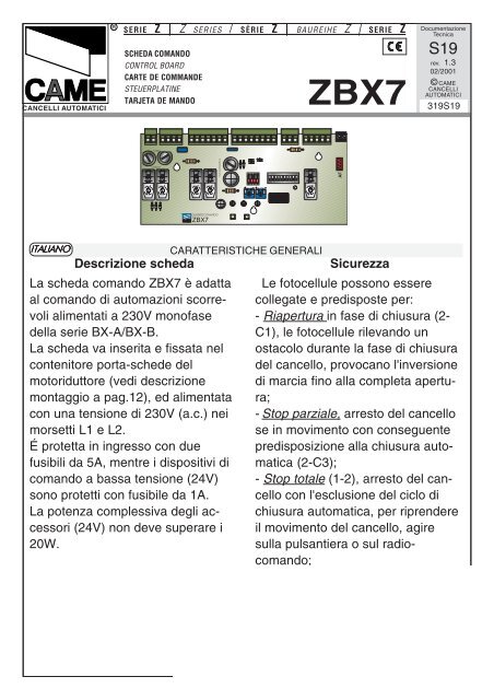 Brun Problème Portail Came Zbx74-78 5D8 - Foto 6
