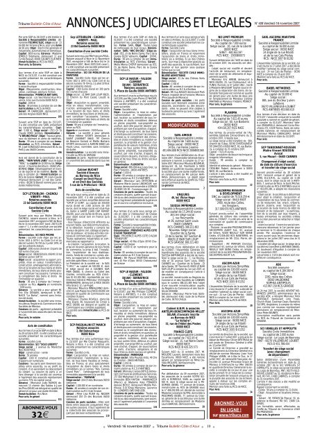 409 ANNONCES.indd - Tribune Bulletin CÃ´te d'Azur