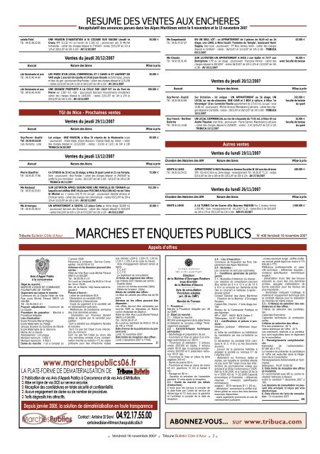 409 ANNONCES.indd - Tribune Bulletin CÃ´te d'Azur