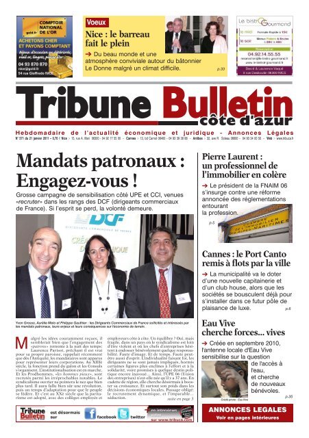 Mandats patronaux : Engagez-vous ! - Tribune Bulletin CÃ´te d'Azur