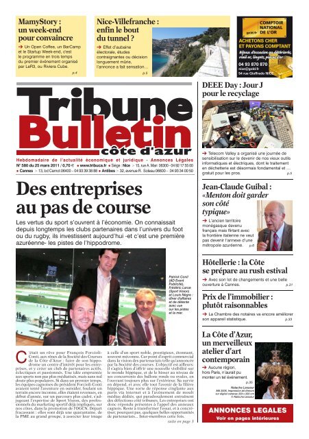 Des entreprises au pas de course - Tribune Bulletin CÃ´te d'Azur