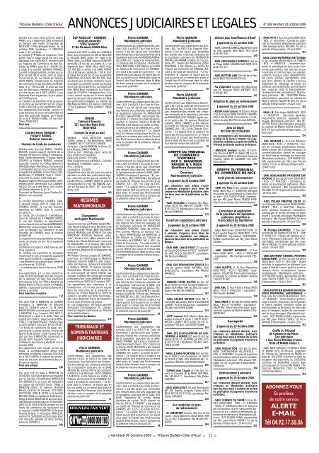 509 ANNONCES.indd - Tribune Bulletin CÃ´te d'Azur