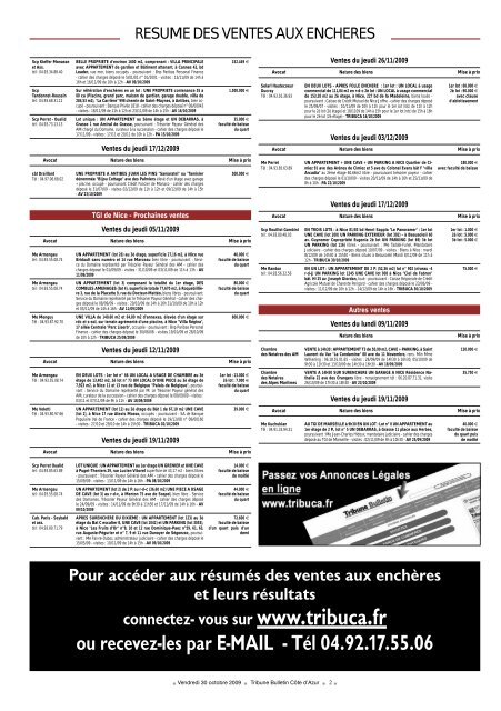 509 ANNONCES.indd - Tribune Bulletin CÃ´te d'Azur