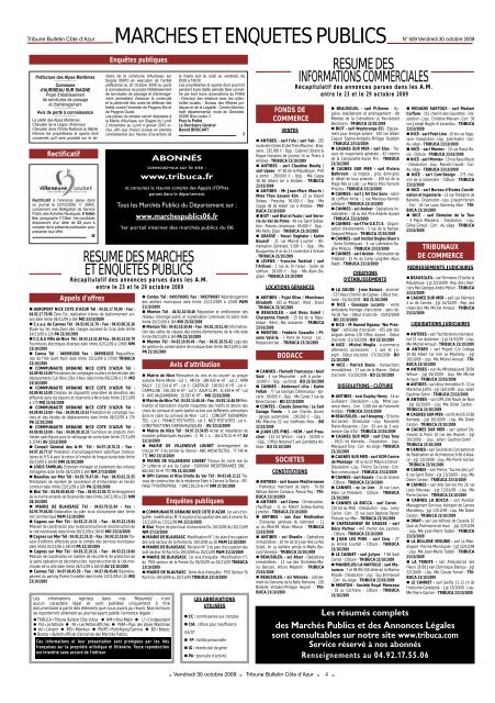 509 ANNONCES.indd - Tribune Bulletin CÃ´te d'Azur