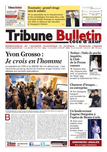 Yvon Grosso : Je crois en l'homme - Tribune Bulletin CÃ´te d'Azur