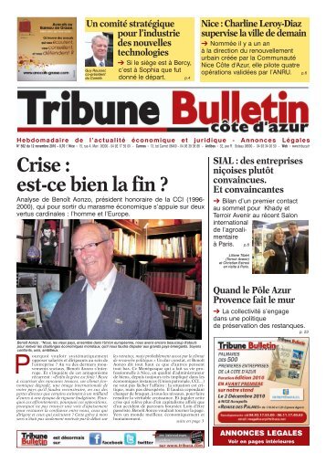 Crise : est-ce bien la fin ? - Tribune Bulletin CÃ´te d'Azur