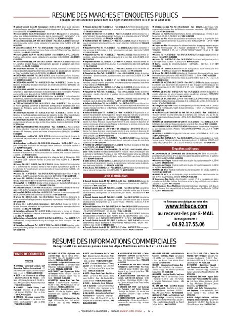 447 ANNONCES.indd - Tribune Bulletin CÃ´te d'Azur