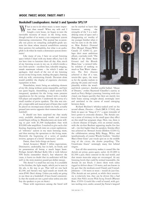 Issue 119 "The Spendor 3/1 is a music lover's speaker. And