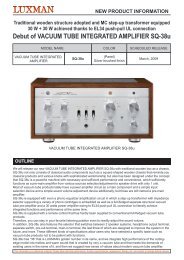 Debut of VACUUM TUBE INTEGRATED AMPLIFIER SQ-38u - Luxman