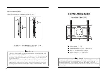 Instruction Manual for the "23inch-37inch Fixed mount ... - Loctek