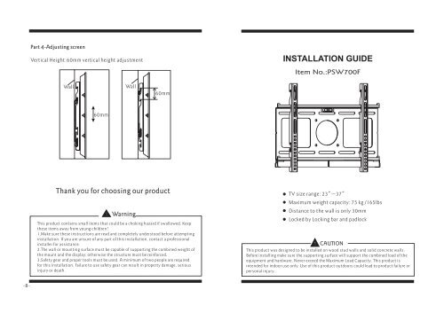 Instruction Manual for the "23inch-37inch Fixed mount ... - Loctek