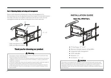 37inch to 55inch full motion Mount PSW741L - Loctek