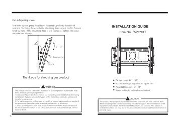 Instruction Manual for the "26inch-50inch tilting mount ... - Loctek